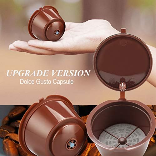 Dolc* Gu*to Refillable Capsules Reusable Coffee Pods Compatible for Nescafe Dolc* Gusto Brewers rich crema version（1Pcs Black+2 Pcs Brwon）