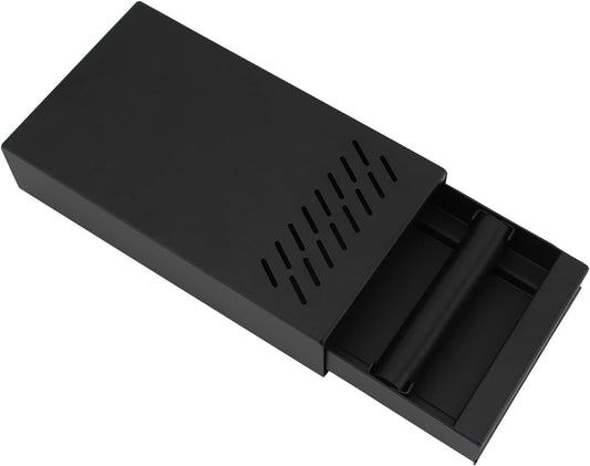 Espresso Knock Box Drawer, Stainless Steel Coffee Grounds Container with Removable Rubber Knock Bar and Non-slip Base, Mini 9.29 x 5.43 x 2.08 inches (Black)