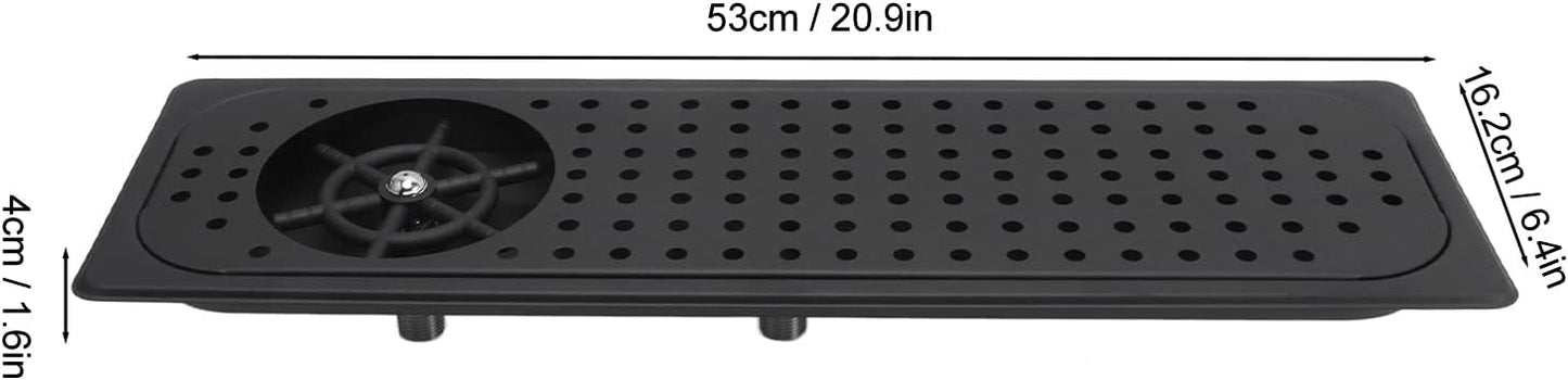 Glass Rinser Cup Washer 304 Stainless Steel Drain Drip Tray Hose Washing Equipment Coffee Shop Bar Glass Sink Rinser (Black B)