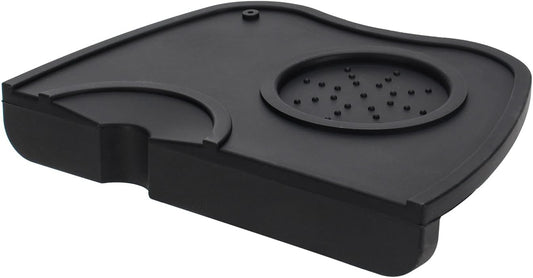 Espresso Tamping Mat, Silicone Coffee Tamper Mat with Corner Edge Tamp Support Station for Countertop, Barista Tools, Espresso Accessories, Medium, Black