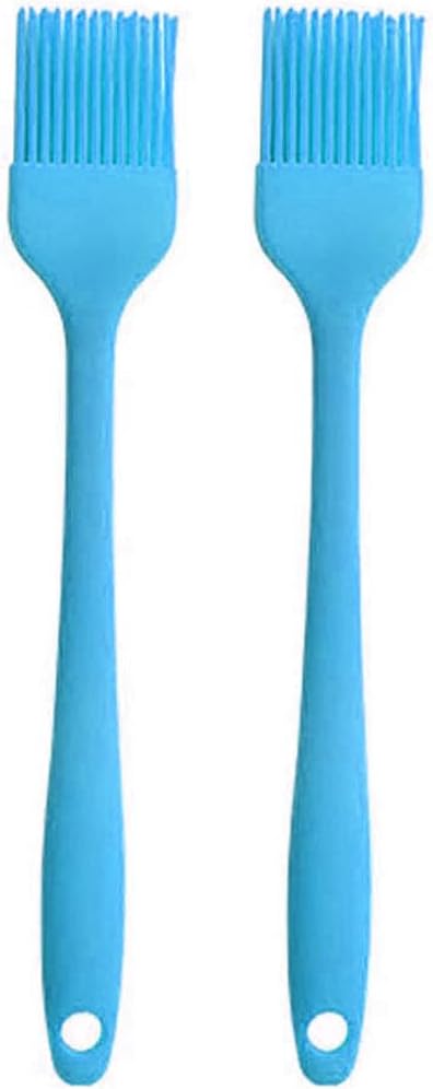 Silicone brush, Oil Brush for BBQ Kitchen Cooking Baking and Grilling (2 PCS,blue)