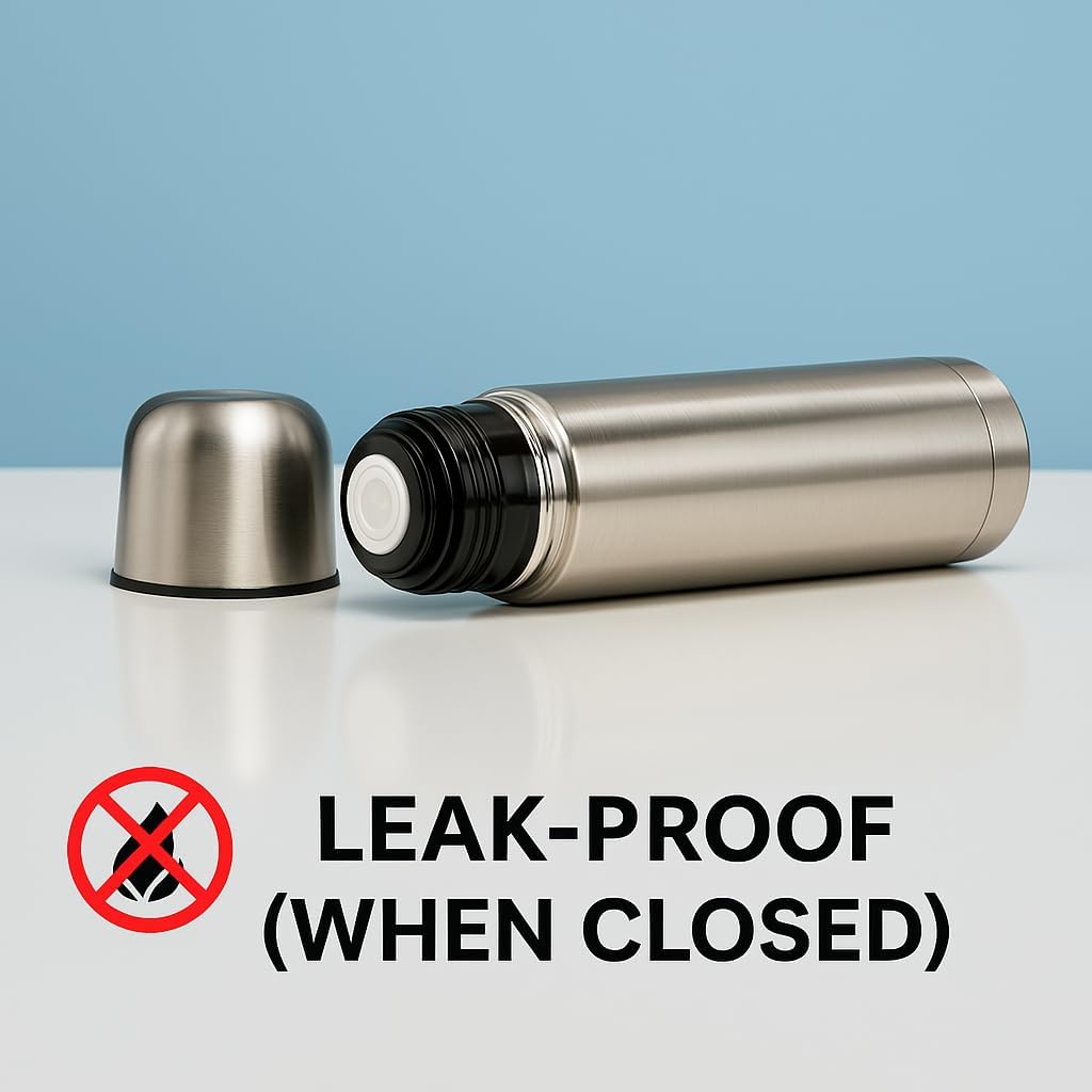 CIGACOR Stainless Steel Insulated Bottle – 17oz Coffee Travel Mug – Keeps Drinks Hot for 12 Hours & Cold for 24 – Leakproof Lid – Fits Car Cup Holders – Ideal for Office, Gym & Travel