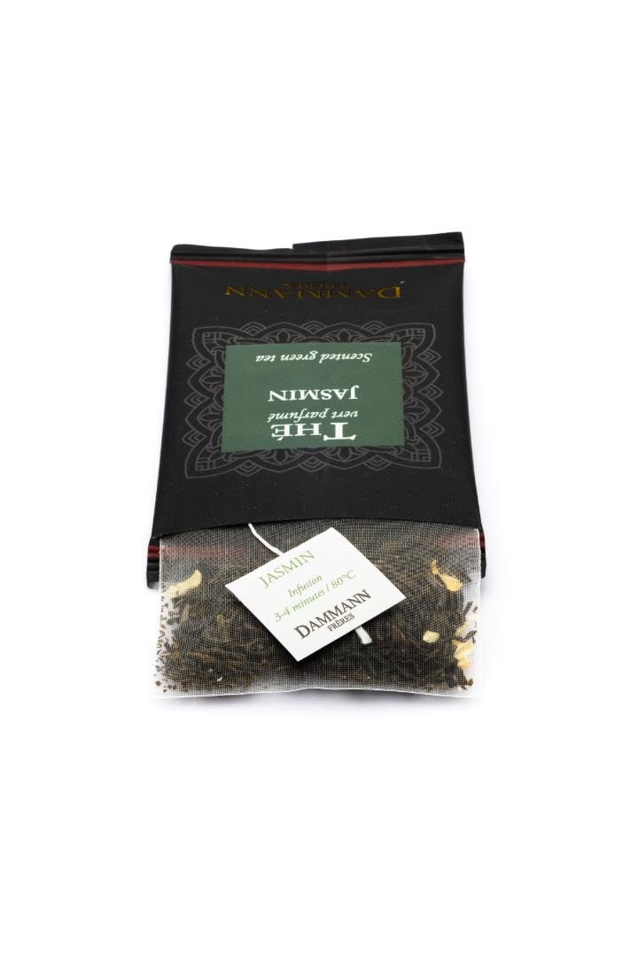 Dammann Freres Sachets, Vert Au Jasmin Tea Bags, Premium Gourmet French Jasmine Green Tea, Individually Wrapped, 24 Count (Single Pack)