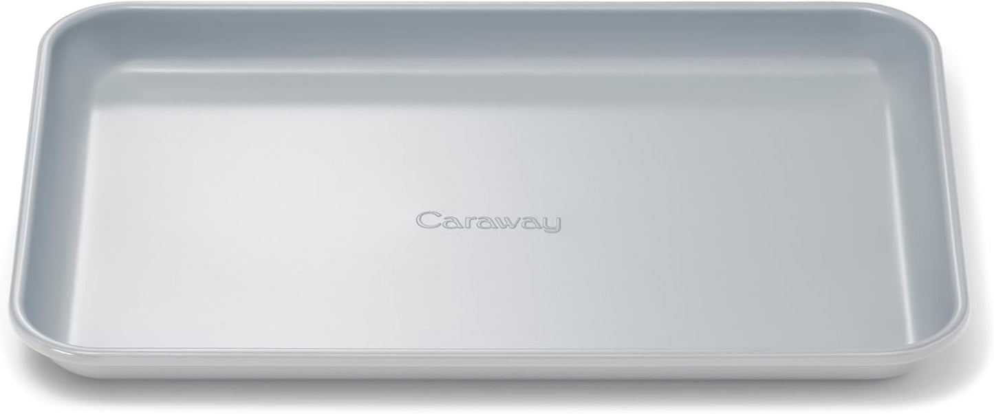 Caraway Nonstick Ceramic Small Baking Sheet (9x13”) – Non-Toxic, PTFE & PFOA Free – Oven Safe – Aluminized Steel Core – Mini Sheet Pan for Baking, Roasting & More - Gray