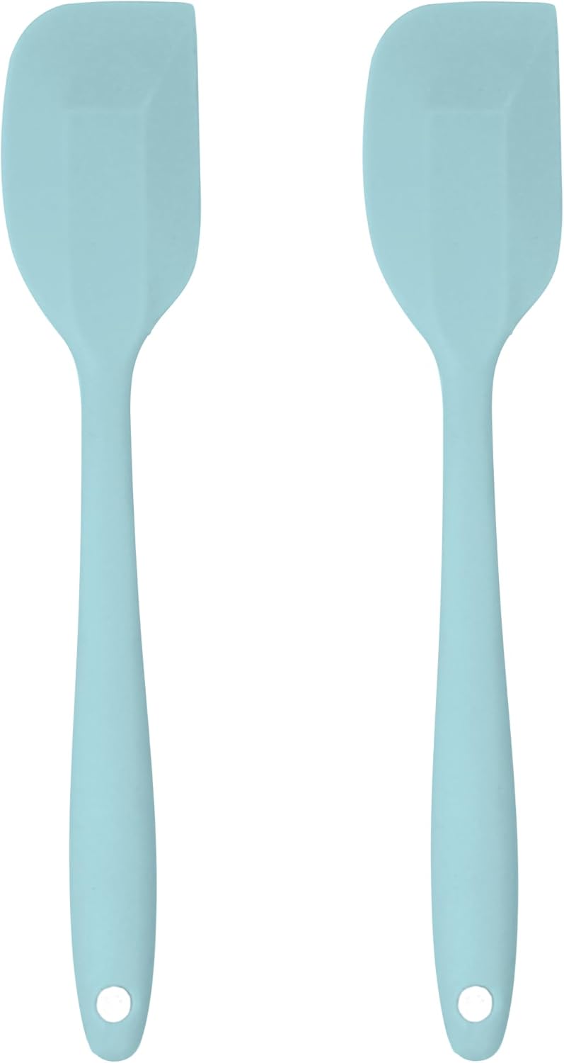 Silicone Spatula Set – 2-Piece Set of Rubber Spatulas for Non-Stick Cookware – Kitchen Tools and Accessories with Comfortable Handles, Heat-Resistant Utensils for Cooking and Baking – Pastel Blue