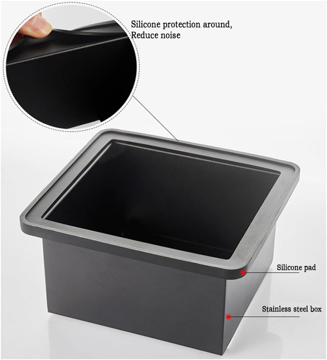 Coffee Knock Box, Espresso Knock Box Coffee Bin Barista Accessories Coffee Machine Accessories, Stainless Steel Small Coffee Knock Box Container with Silicone Knock Bar and Non Slip Base