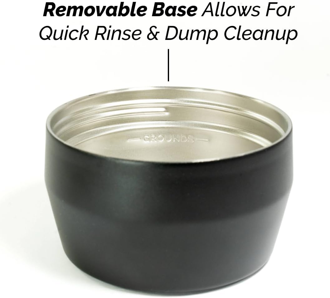 Uptowner French Press | 32 fl oz Stainless Steel | US Patented Bru-Stop & Removable Bottom | Double-Wall Insulated for Smooth, Balanced Coffee – No Grit, No Bitterness