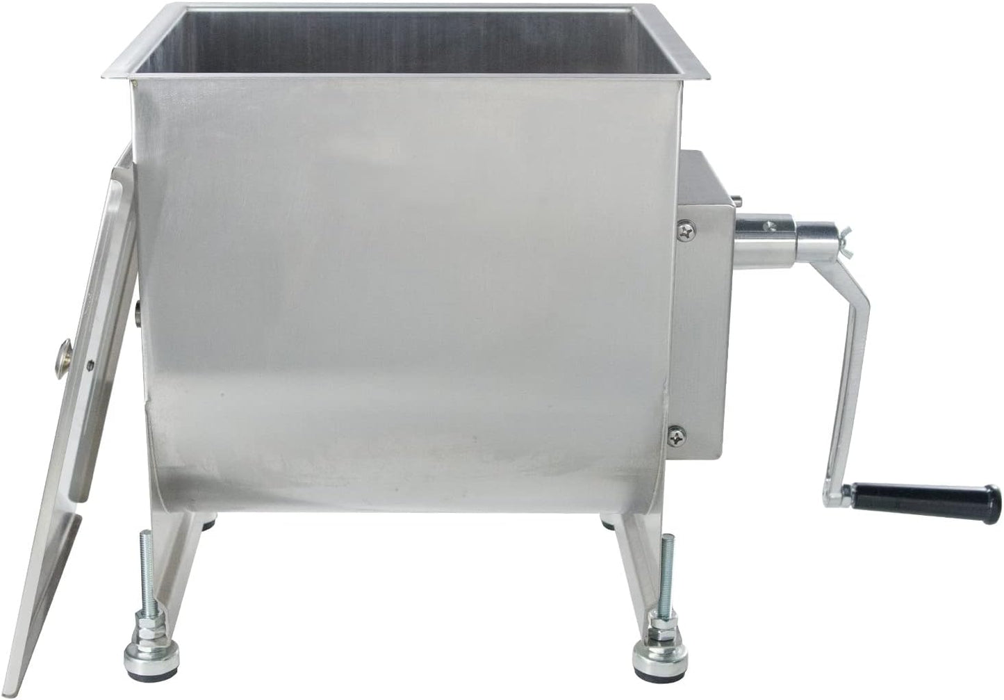 CMI Commercial Tilting Mixer Stainless Steel Manual Meat Mixers with Lid, 20Lb/10L Tilt Tank,(Mixing Maximum 15Lb for Meat),Sausage Mixer Machine Meat Processing Equipment