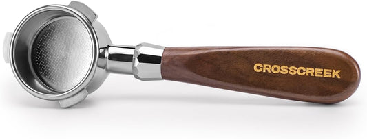 Espresso Portafilter | 54mm Bottomless Portafilter with 3 Ear and Walnut Handle | Fits 54mm Breville Bambino/Barista/Infuser BES450, BES500, BES880, BES810BSS, BES860XL, BES870XL, BES878