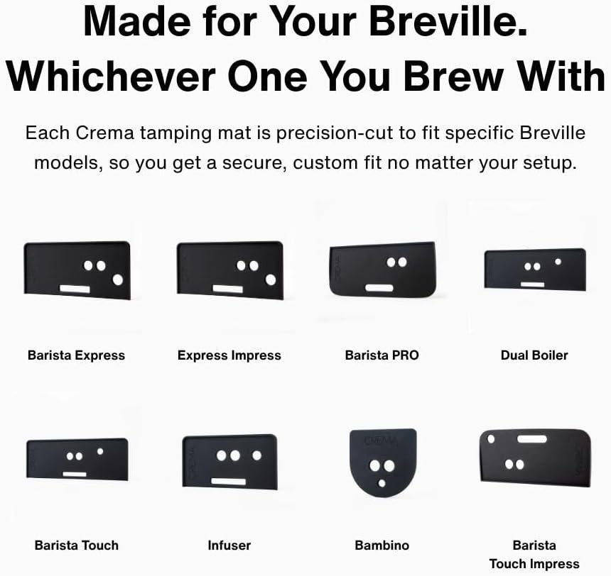 Crema Coffee Products Tamping Mat for Impress | Non-Slip Silicone Protection for Countertops & Portafilters | Precision Fit with Drip Tray & Vent Holes | Easy to Clean, Durable Espresso Tamping Pad