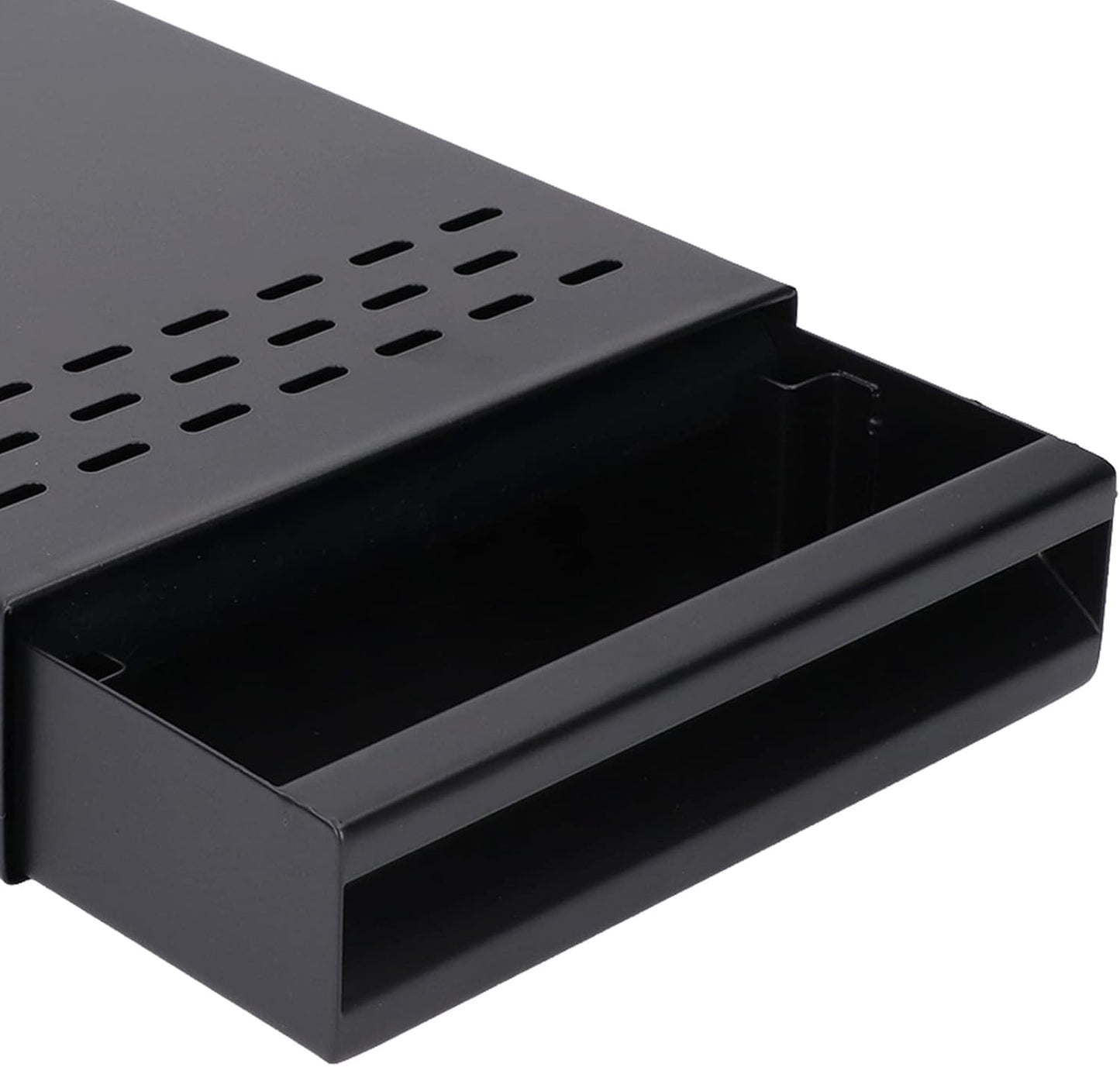 Coffee Knock Box, Stainless Steel Drawer Type Coffee Grind Container Coffee Knock Box Espresso Knocker Drawer Non Slip with Rubber Knock Stick for Cafes Home Kitchens Office (Black)