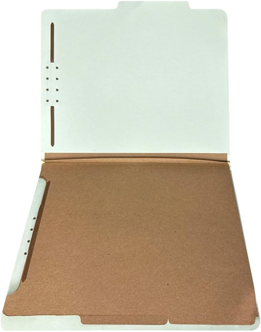 Amazon Basics Sturdy 10-Pack Letter Size Pressboard Classification File Folders with Fasteners, Dividers, 2” Expansion, 11.97 x 10.55 inch, Green