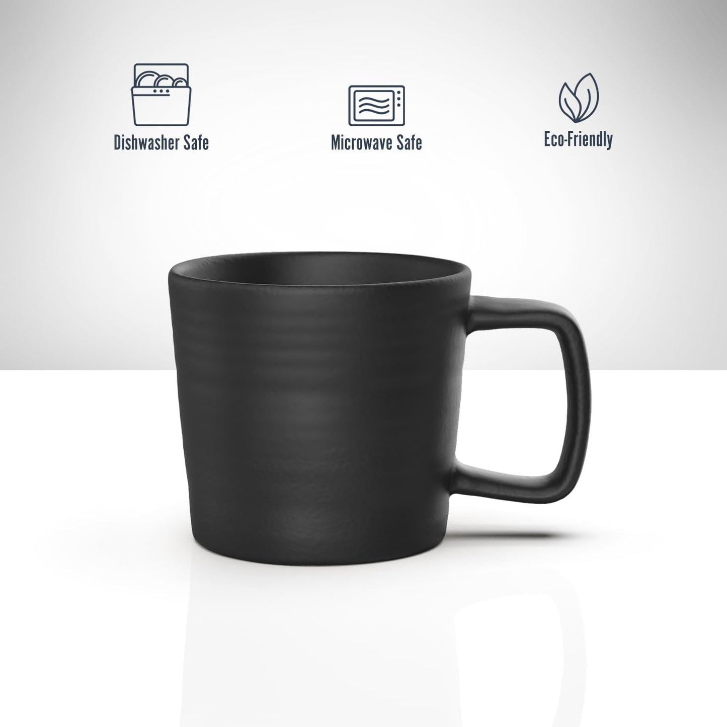 Pour Over Drip Coffee Maker Gift Set with Two Coffee Mugs, Non-Electric Pour Over Coffee Dripper, Easy Manual Brew Maker, Dishwasher and Microwave Safe, Filters not included (Black)