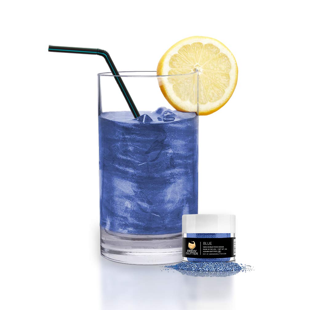 Blue Brew Glitter Edible Glitter for Drinks, Cocktails, Beer, Garnish Glitter & Beverages | Kosher & Halal Certified | 100% Edible & Food Grade | Vegan, Gluten, Nut Free (25g, Blue)