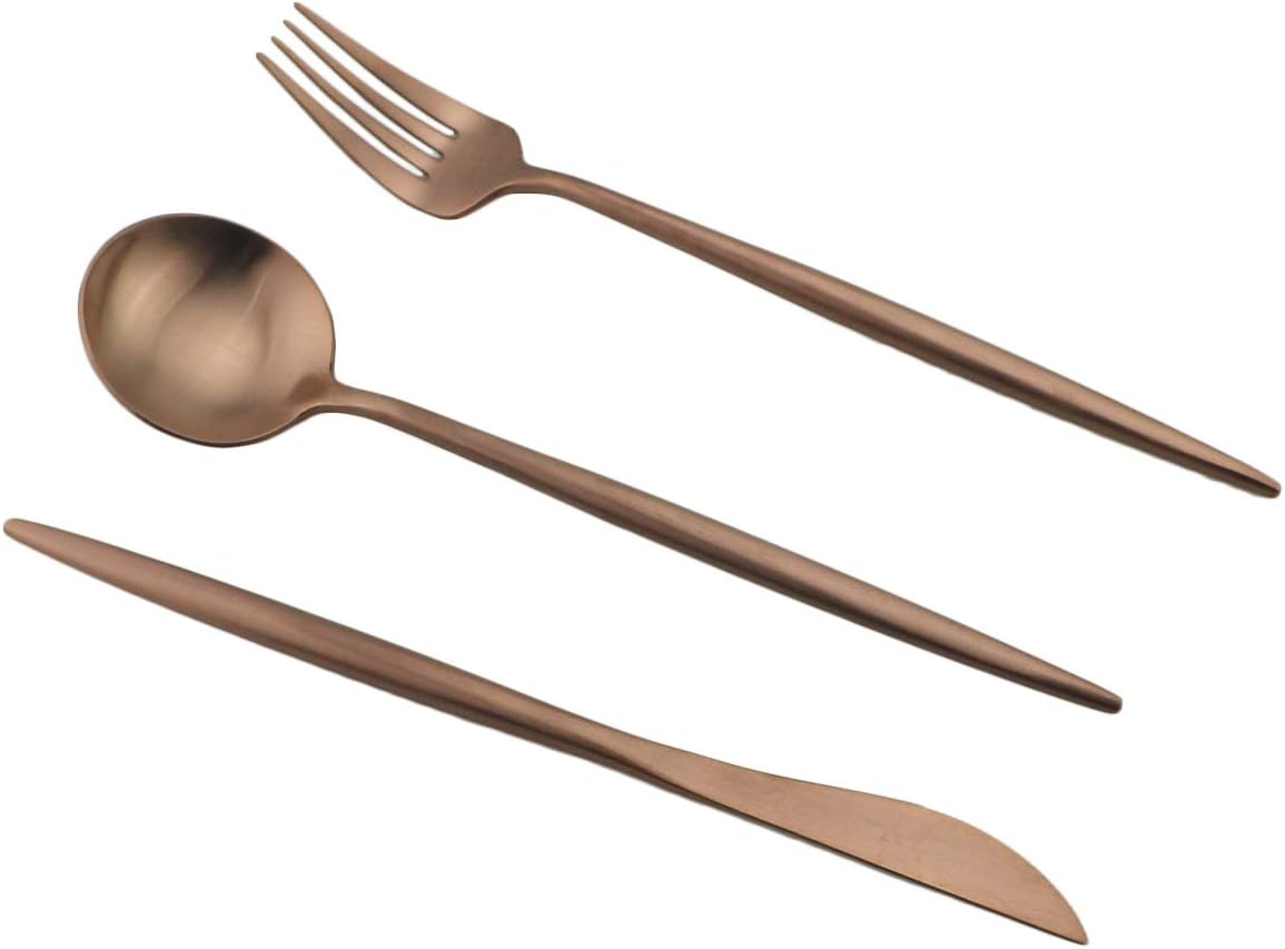 Gugrida Reusable Travel Utensils, 7 Piece Portable 304 Stainless Steel including Knife Fork Spoon Chopsticks Cleaning Brush Straws Portable Pouch, Eco-friendly Camping Silverware Set, Dishwasher Safe