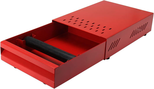 Espresso Coffee Knock Box Drawer, Stainless Steel High Bearing Capacity For Home and Commercial Use,Middle Size 13.77 x 9.84 x 3.54 inch (Red)