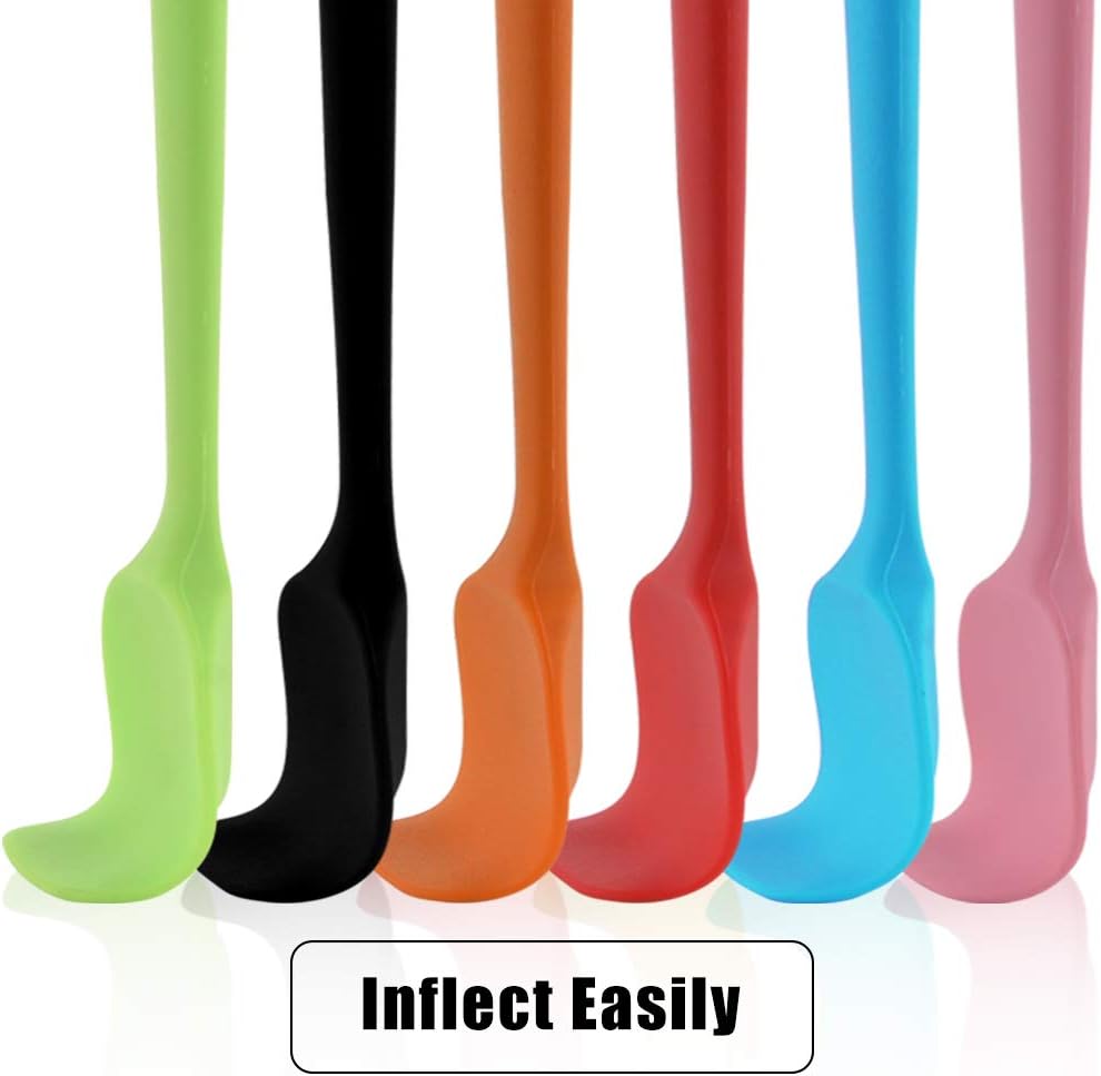 Silicone Spatulas, 8.2 inch Small Rubber Spoon Spatula Heat Resistant Seamless One Piece Design Non-Stick Spoonula Flexible Scrapers Baking Mixing Tool (6 Pcs)