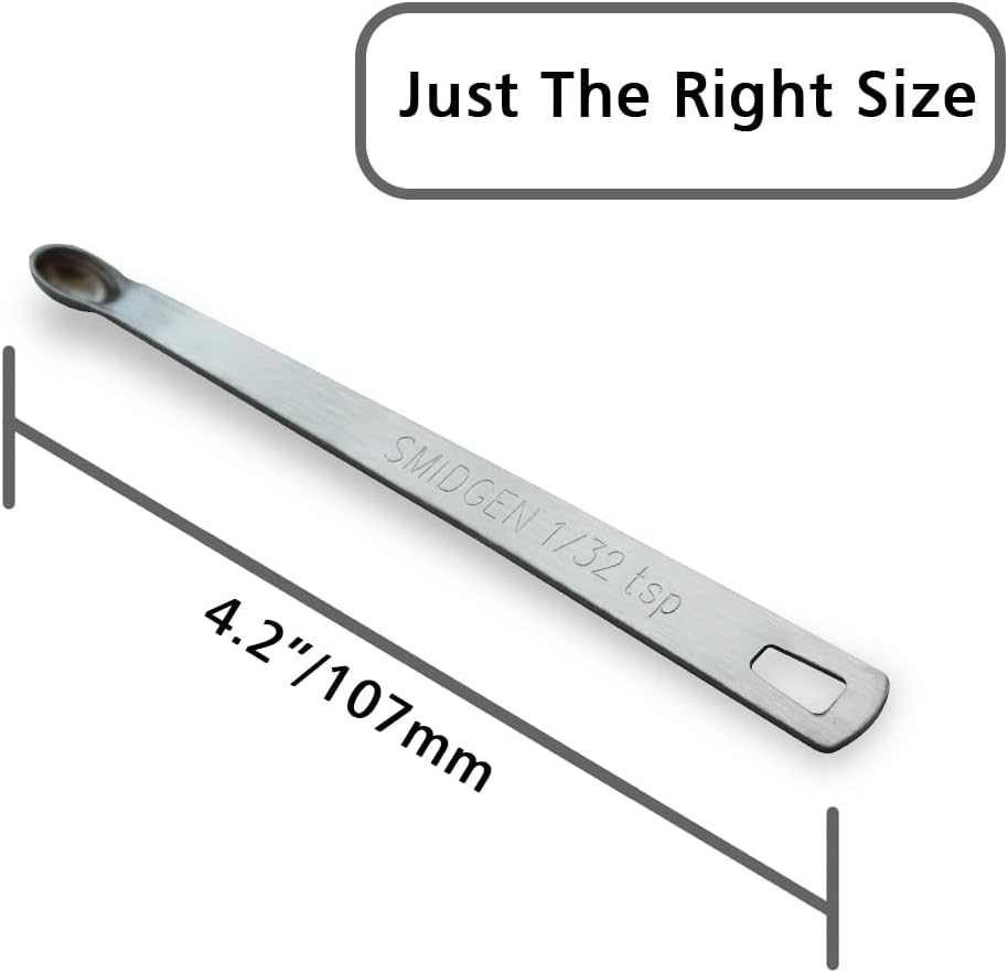 3PCS 1/32 Teaspoon(1/32tsp, 0.16ml, Smidgen) Single Tiny Measuring Spoon, Small Individual Stainless Steel Measure Spoons Only