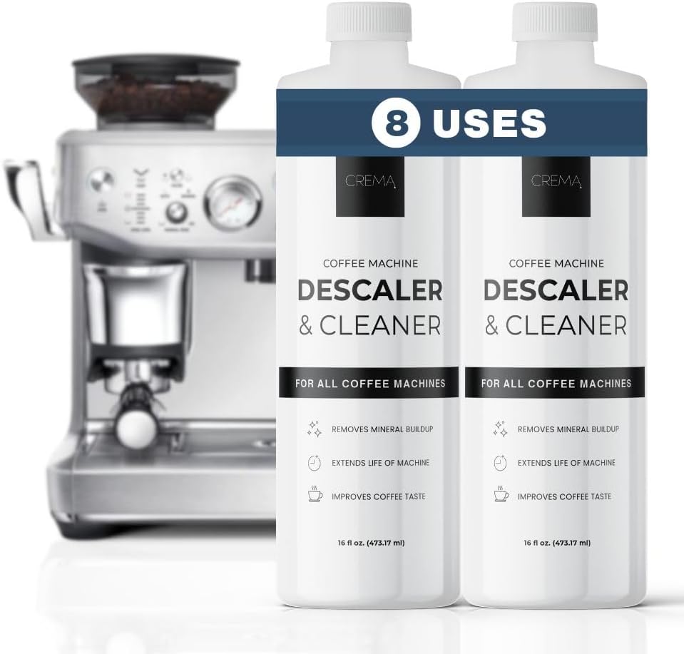 CREMA Coffee Products – Coffee Machine Descaler & Cleaner – Compatible with All Machines - 32 fl oz (8 uses)