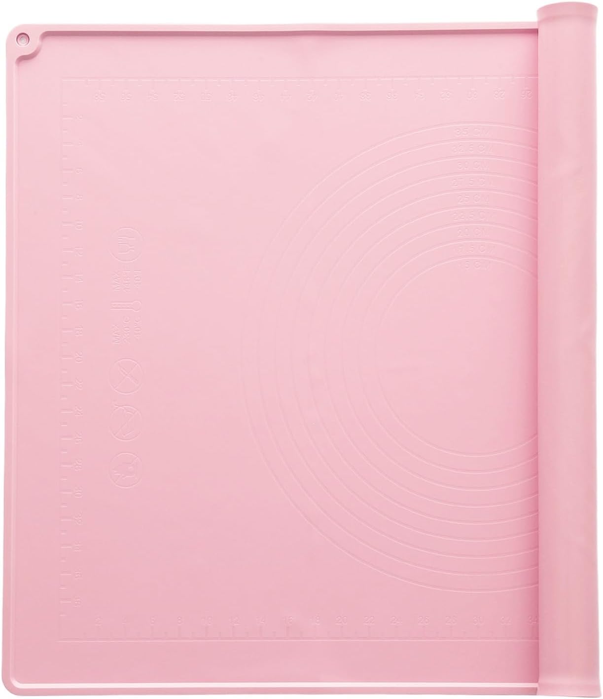 uxcell Silicone Pastry Mat, 27.5" x 19.7" Silicone Baking Mat with Measurements, Non-Stick Dough Rolling Mat for Making Pastry Cookies Bread Pizza Pink
