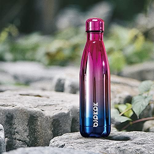 BJPKPK 17oz Insulated Stainless Steel Water Bottles,Sports Water Bottles Keep Cold for 24 Hours and Hot for 12 Hours,BPA Free for Travel,Silver miner