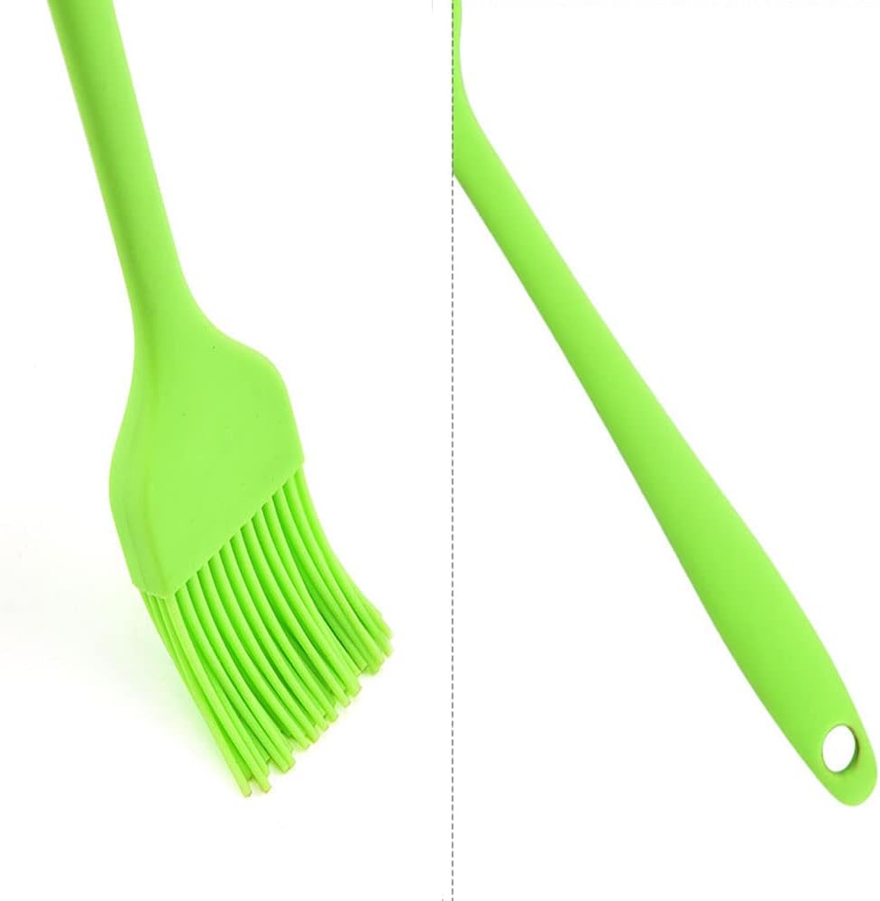 Silicone brush, Oil Brush for BBQ Kitchen Cooking Baking and Grilling (2 PCS,green)