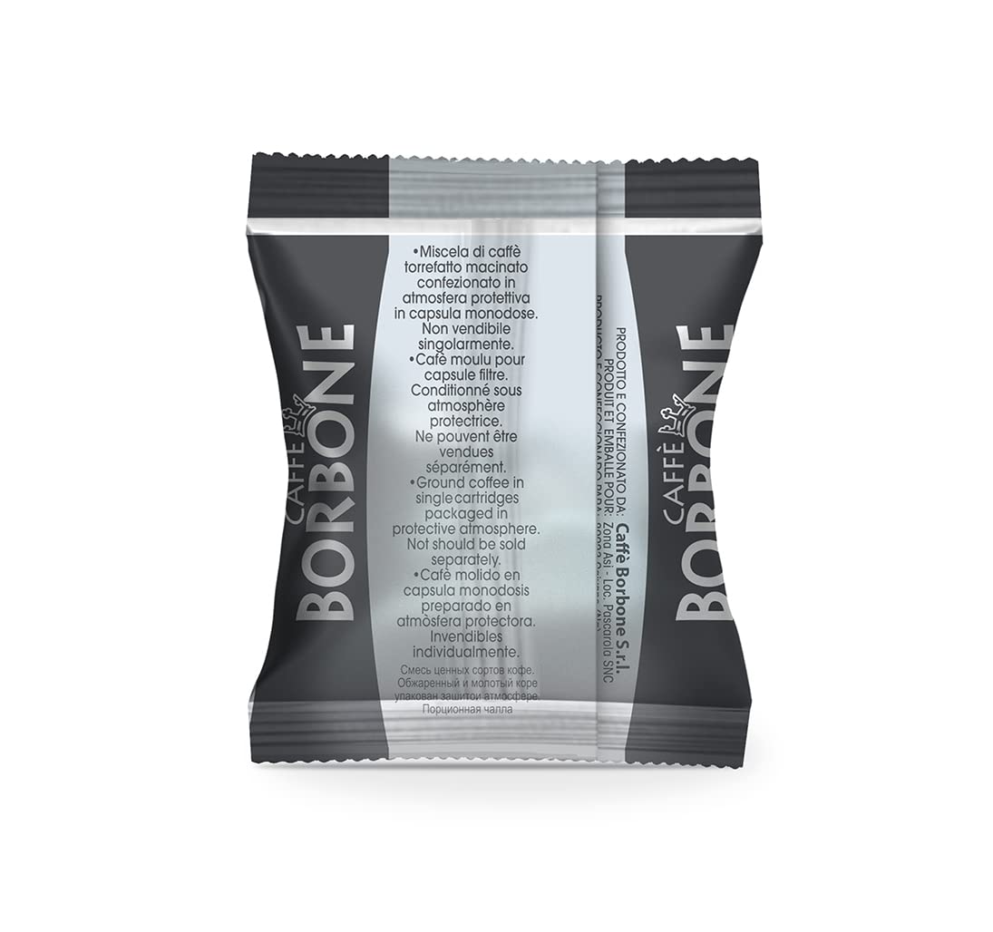 Caffe Borbone Nespresso Compatible Coffee Pods, Black Blend, Medium Roast, Arabica and Robusta Blend, Intense and Robust - NOT compatible with Vertuo - 100 Count
