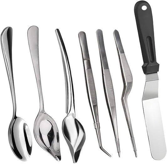 7 Piece Stainless Steel Culinary Specialty Tools Set for Professional Chefs and Home Cooks