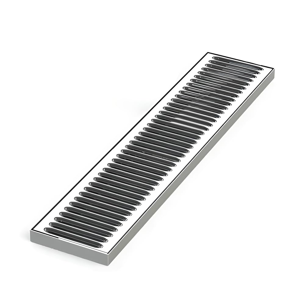 24-Inch Drip Tray for Bar Taps and Beverage Dispensers - Surface Mount Drip Tray - No Drain - Polished Stainless Steel