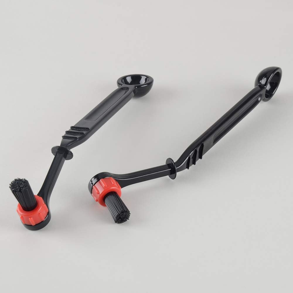 Espresso Machine Cleaning Brush Tool - CAFEMASY Pack of 2pcs Espresso Grouphead Coffee Cleaning Brush with Spoon and 2pcs Replacement Nylon Bristles Head