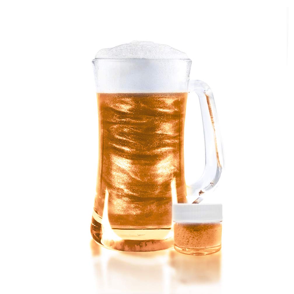 BREW GLITTER Edible Glitter For Drinks, Cocktails, Beer, Garnish Glitter & Beverages | KOSHER & HALAL Certified | 100% Edible & Food Grade | Vegan, Gluten, Nut Free (45g Shaker, Bronze)