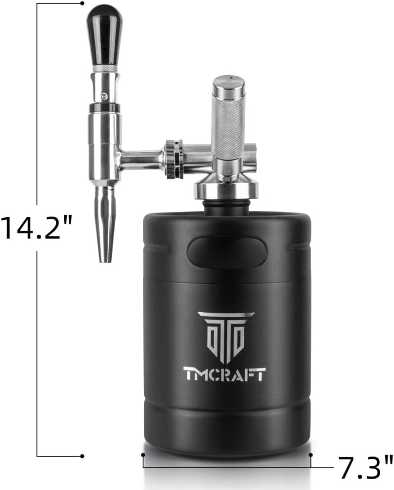 TMCRAFT 64oz Nitro Cold Brew Coffee Maker, Home Brew Coffee Keg with Stainless Steel Stout Creamer Faucet & Pressure Relieving Valve