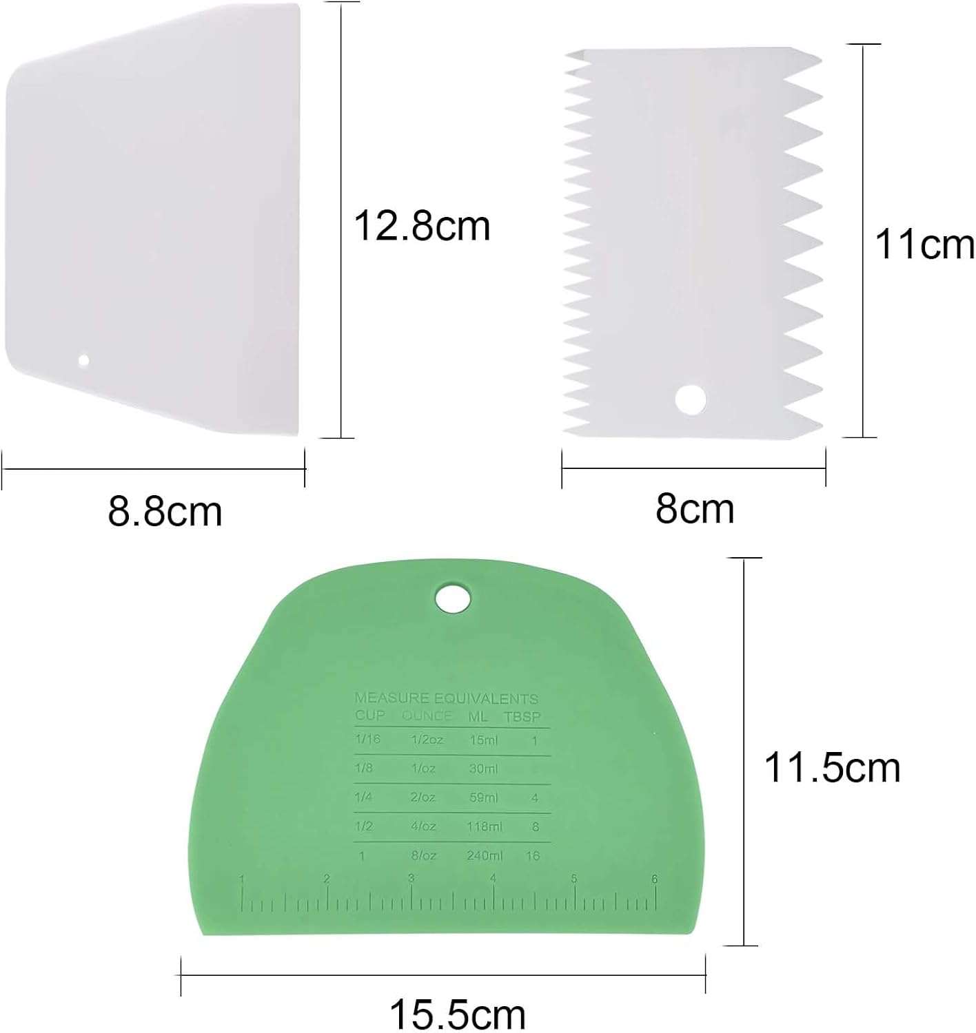 Dough Scraper Plastic Bench Scraper, Dough Scraper Tool Dough Cutter, Flexible Bench Scraper for Making Bread Pizza, 4 PCS