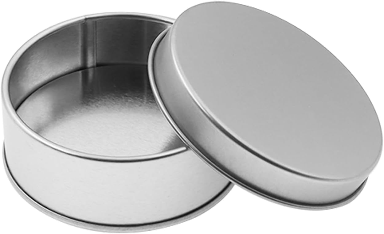 Metal Empty Boxes, Tin Boxes with Lid,Small Silver Tin Boxes,Stackable Organizer Containers,8PCS Storage Tin for Home Outdoor Active Storage Containers