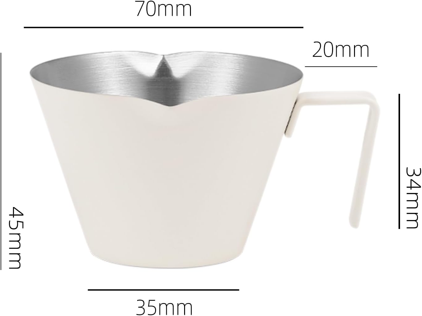 MHW-3BOMBER Espresso Measuring Cups, Double Spouts Stainless Steel Espresso Pour Cup, Espresso Shot Cups with Handle Scale, Metal Measuring Cups with V-Shaped Mouth, 3.4OZ/100ML Pink G5669-OS
