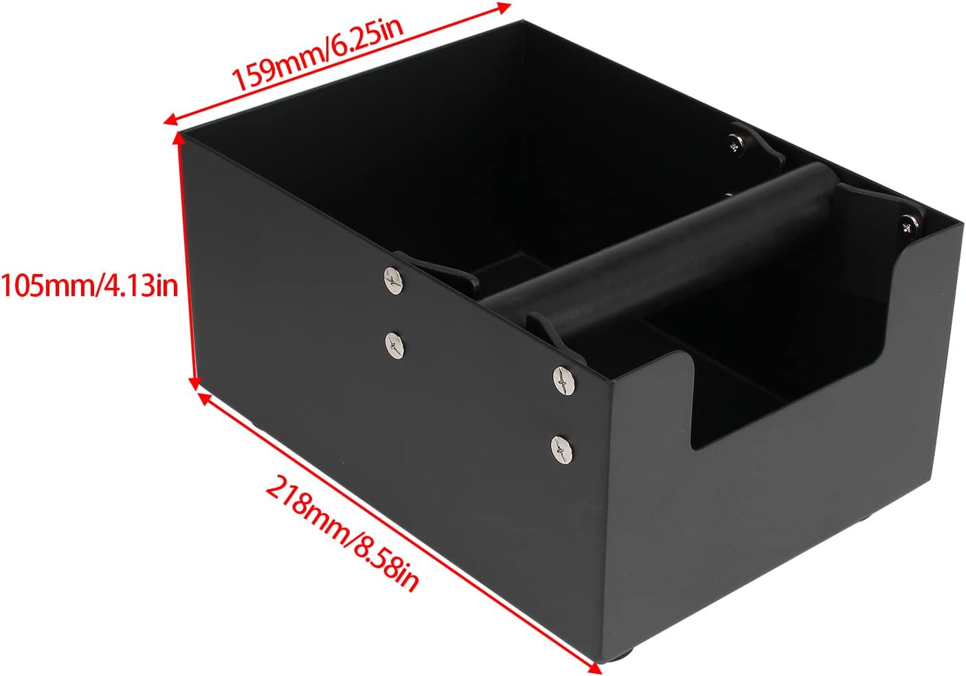 Espresso Knock Box,Coffee Grounds Pucks Knock Box with Removable Rubber Knock Bar and Non-Slip Base (Matte Black)