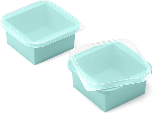 2-Cup Silicone Freezer Trays with Lids – Perfect for Meal Prep, Portion Control, and Easy Freezing-Meal Prep Container Molds for Soup,Leftovers (Bondi Mint, 2 Pack)