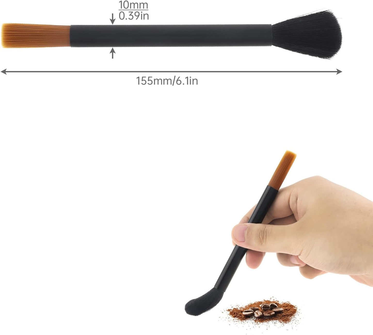 Coffee Machine Cleaning Brushes 2PC, Dusting Bar Espresso Machine Grinder Cleaning Brushes, Two Head Brush Accessories for Bean Grain Coffee Tool Tabletop Simple Barista Home Kitchen Dual Purpose