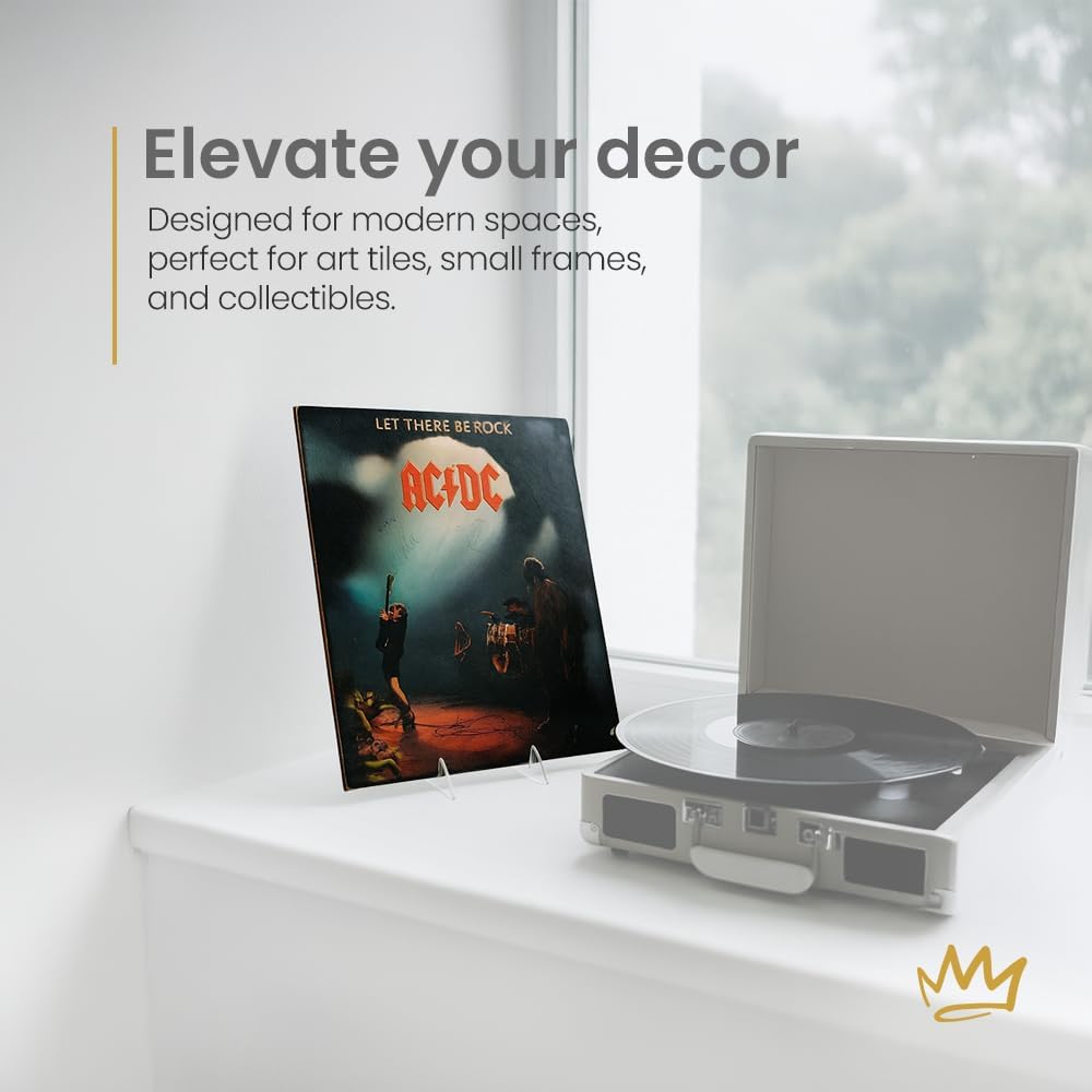 KINGDOM SOLUTIONS MADE IN USA 4-Pack Adjustable Acrylic Easels - Plate Stand - Sturdy Book Stand for Art, Pictures, Plates, Frames - Unique on the Market