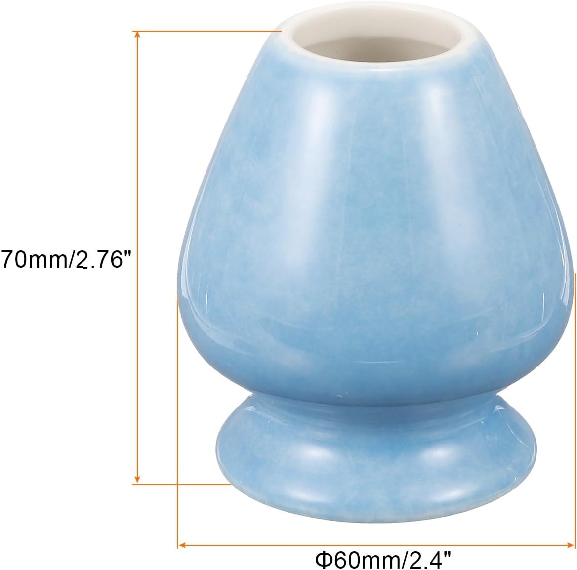 HARFINGTON Ceramic Chasen Stand 70mm Matcha Whisk Holder Teas Set Whisks Stand Traditional Matcha Tea Chasen Holder Tea Set Accessories for Tea Tasting, Cyan Blue