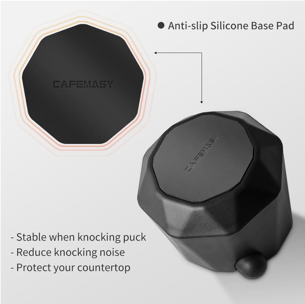 Coffee Knock Box Espresso Grounds - CAFEMASY Home Use Epsresso Accessories Unique Design Diamond Shape Mini Knock Box with Espresso Cleaning Brush