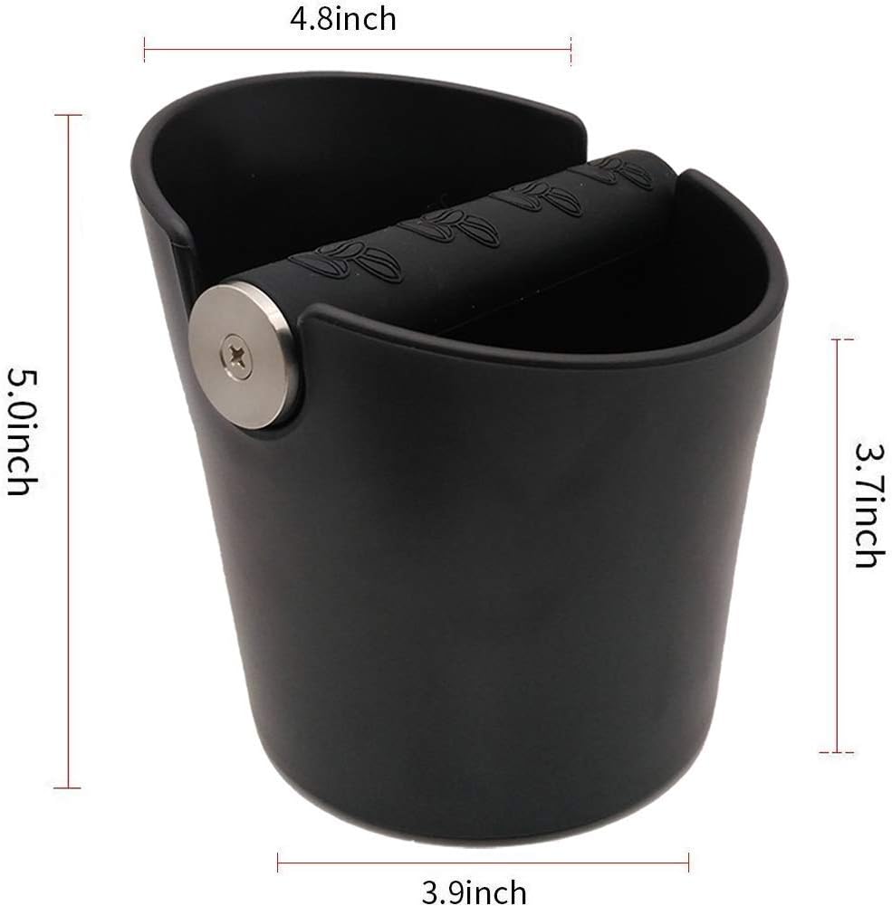 Coffee Knock Box, 4.8in Barista Style Espresso Grounds Knock Box with Removable Heavy-Duty Metal Knock Bar and Shock- Absorbent Durable and Non-Slip Base for Espresso Maker Accessories, Easy to Clean