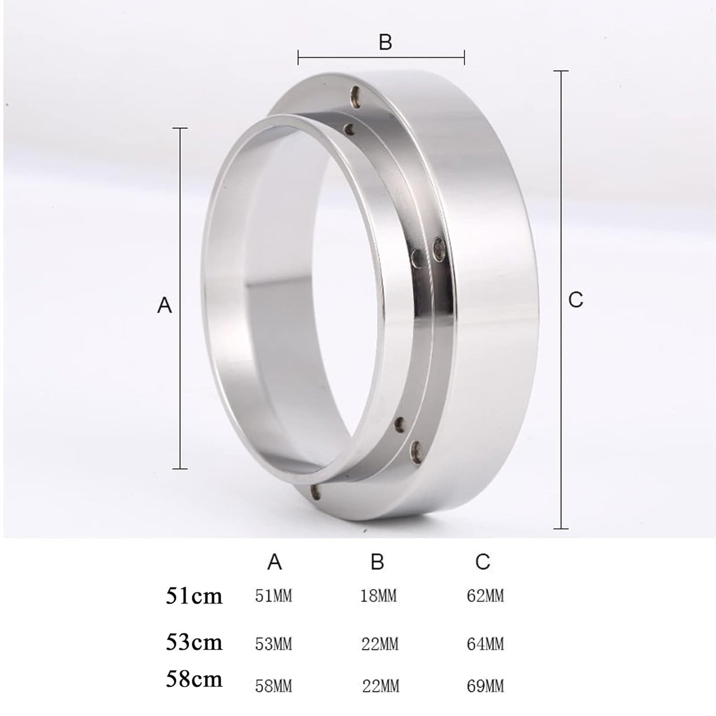 Espresso Dosing Funnel Precision Aluminum Alloy Coffee Dosing Ring Accessories Set for Portafilter Hands-Free (51mm)