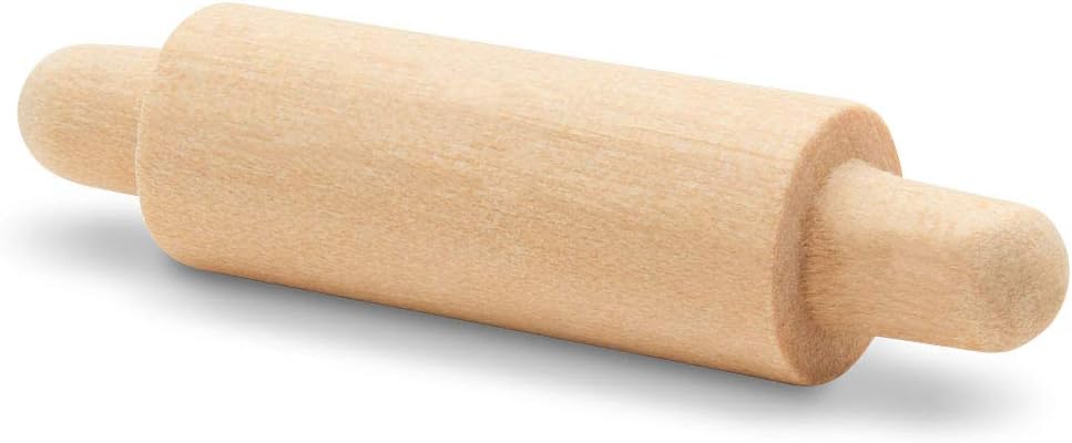 Wooden Mini Rolling Pin, 1-5/8 inches, Pack of 25, Perfect for Scrapbook Projects, Miniatures, Party Decor, and Crafts, by Woodpeckers