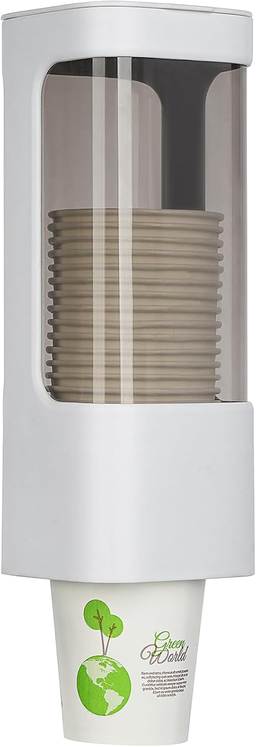 Cup Dispenser, Wall Mounted Water Cooler Cup Dispenser for 3oz-5oz Disposable Cups, Bathroom Cup Holder, Plastic Paper Cup Holder with Adhesive/Screw Mount for Office, Hospital, Bathroom