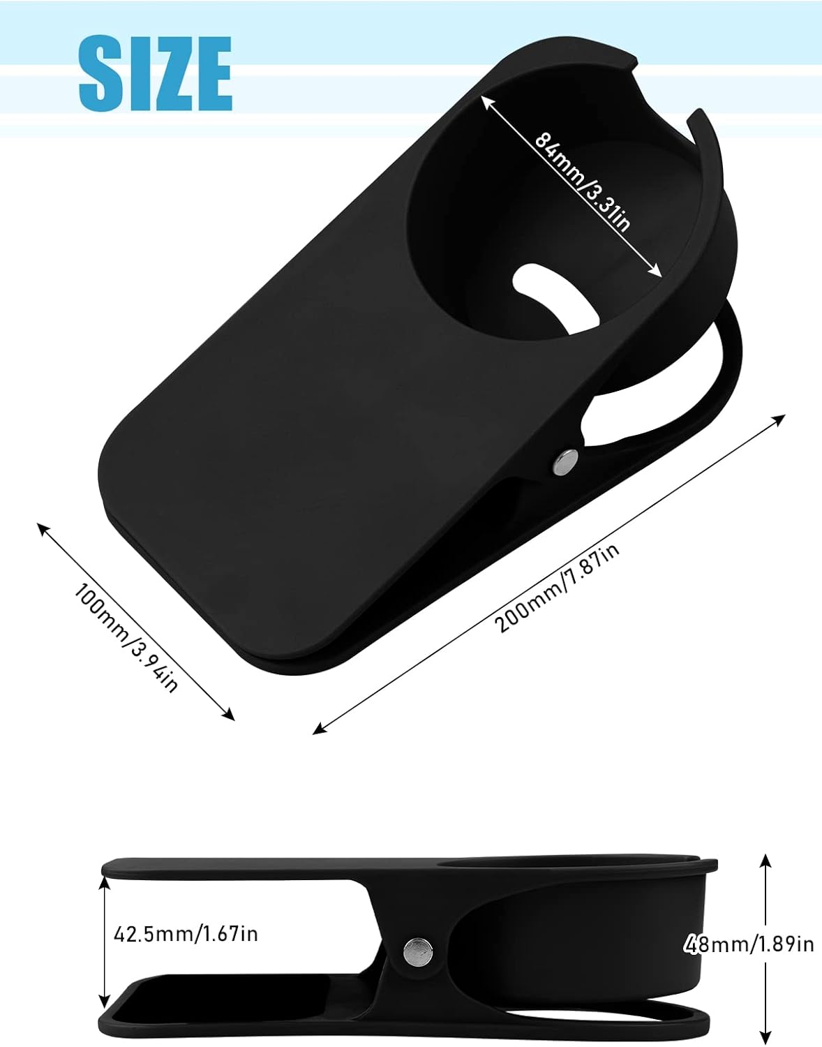 Kalolary New Drinking Cup Holder Clip with Groove Table Bottle Cup Stand DIY Glass Cup Clamp Storage Saucer Clip Water Coffee Mug Holder Saucer Clip for Home Desk, Black