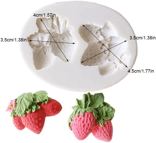 Lovely Small Items Silicone Fondant Molds Set For Cake Topper, Gumpaste, Candy & Chocolate, Polymer Clay and More (Fruits)