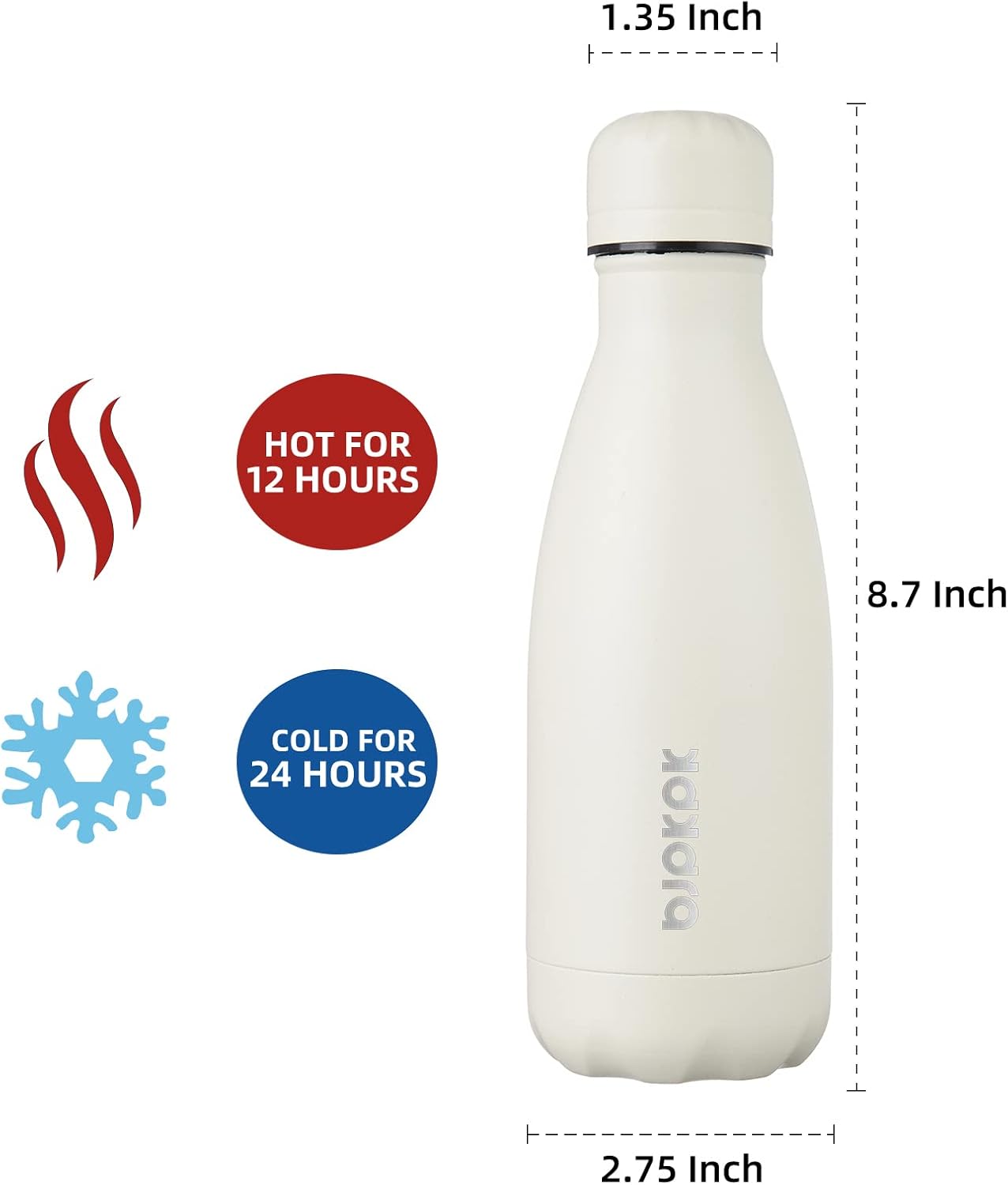 BJPKPK Stainless Steel Insulated Water Bottles Dishwasher Safe Water Bottle Keep Cold And Hot,Angel White