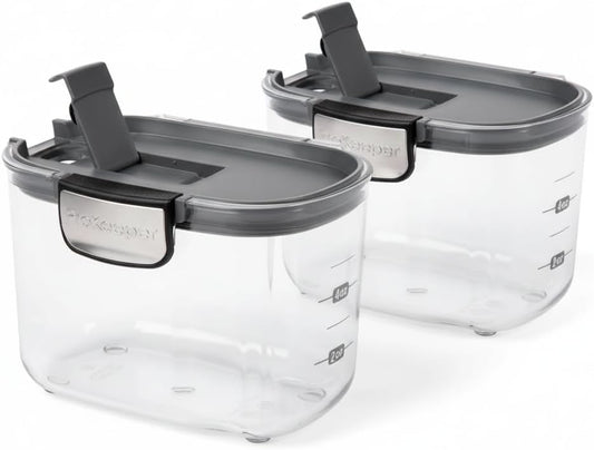 Progressive International ProKeeper+ Clear Plastic Airtight Food Baker's Kitchen Storage Organization Container Canister Set with Magnetic Accessories, 2- Piece Set (Specialty Sugar 1.5-Quart)