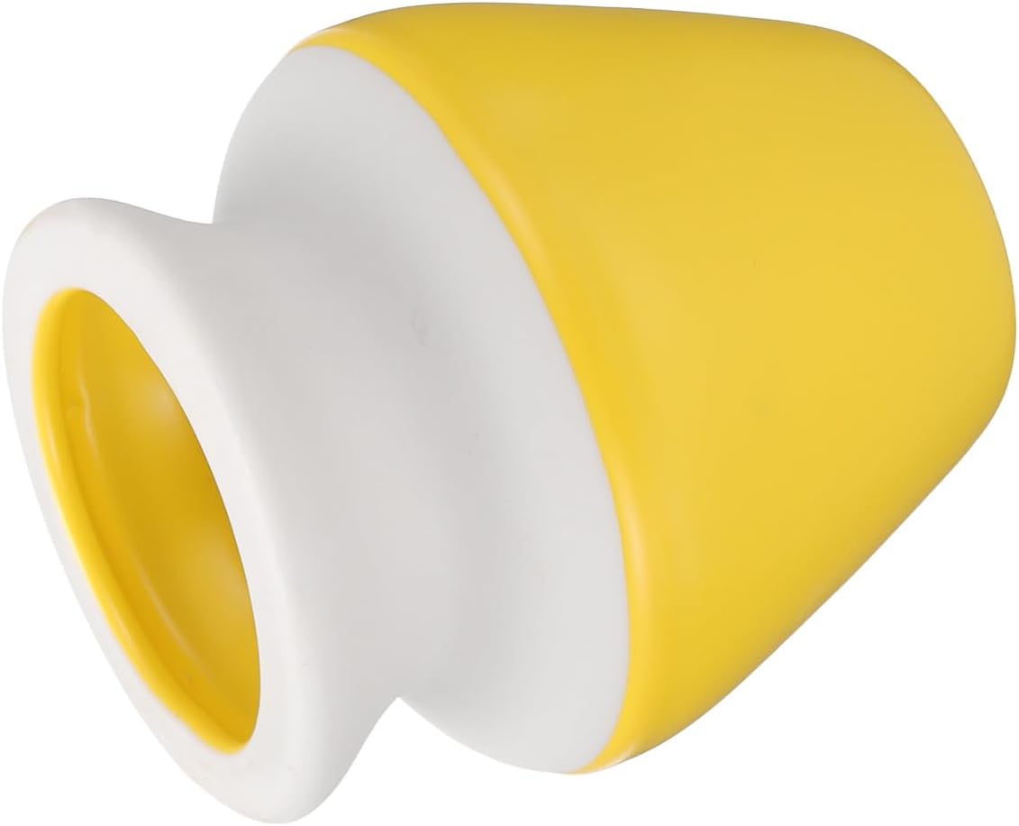 HARFINGTON Ceramic Chasen Stand 73mm Matcha Whisk Holder Teas Set Whisks Stand Traditional Matcha Tea Chasen Holder Tea Set Accessories for Tea Tasting, Yellow White